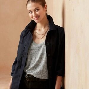 Banana Republic Factory LuxeSpun Scoop-neck T-Shirt in Navy